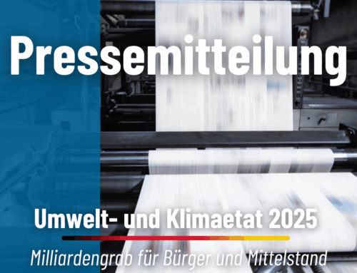 Prof. Dr. Ingo Hahn: Umwelt- und Klimaetat 2025 – Milliardengrab für Bürger und Mittelstand