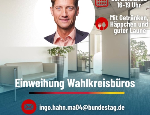 Herzliche Einladung zur Einweihung der Wahlkreisbüros am 28.6.26 ab 16 Uhr in STA/FFB!